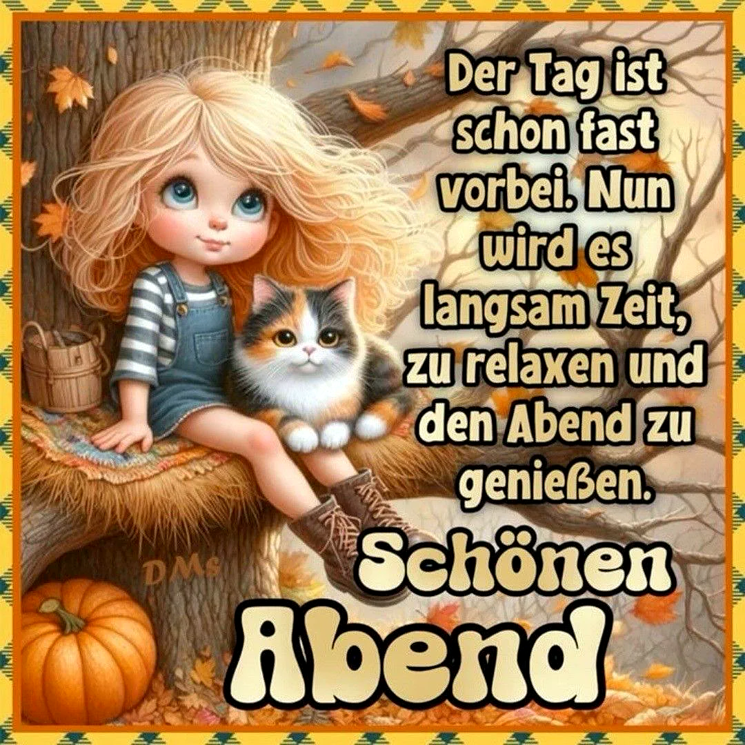 Ein süßer Abendgruß zum Entspannen: Ruhe finden mit Katze & Kürbis