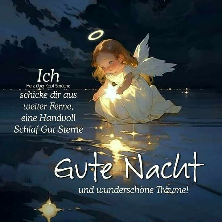Engel schickt dir Schlaf-Gut-Sterne - Gute Nacht!