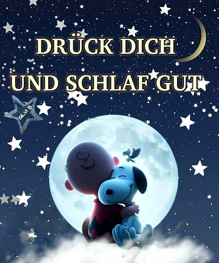 Gute Nacht Bild: Eine kuschelige Umarmung unter dem Sternenhimmel