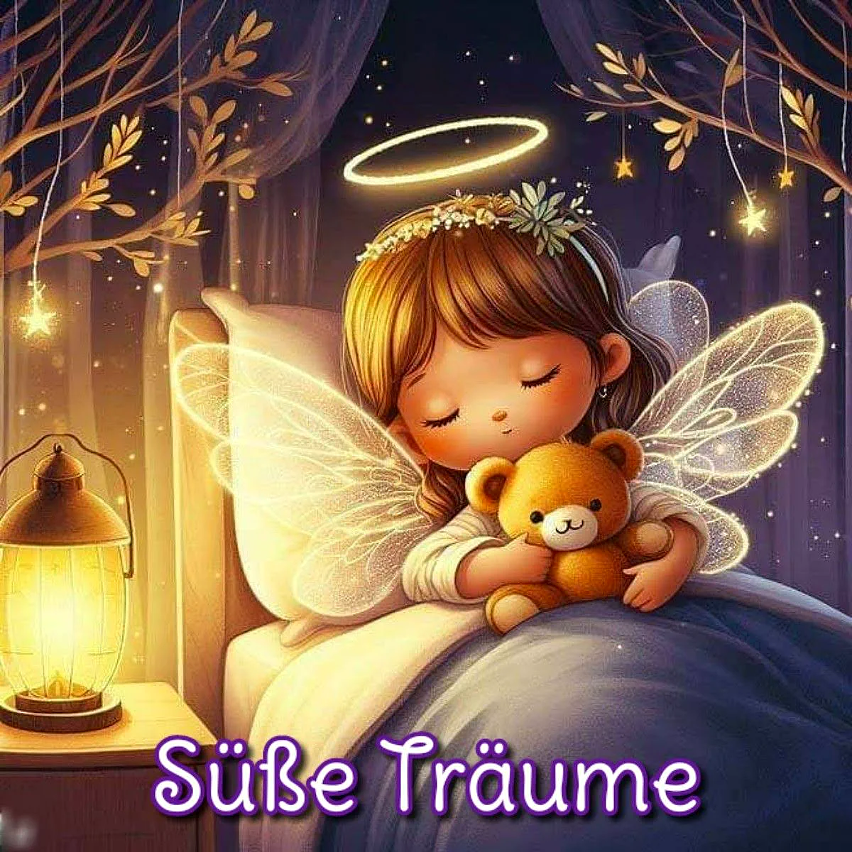 Gute Nacht Bilder: Dein Teddy und Engelchen schicken dir süße Träume!