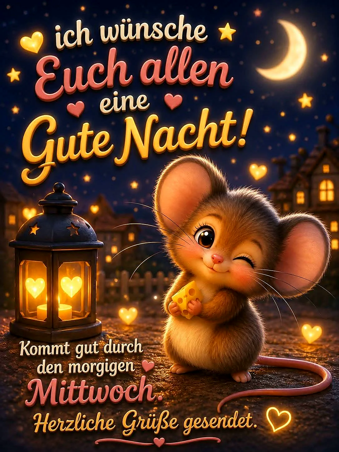 Gute Nacht Bilder mit süßer Maus – Ein warmer Wunsch für morgen