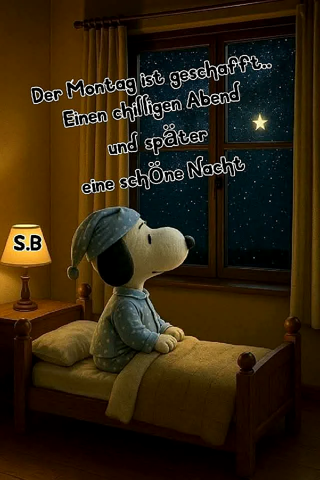 Gute Nacht, der Montag ist geschafft! Entspannung pur