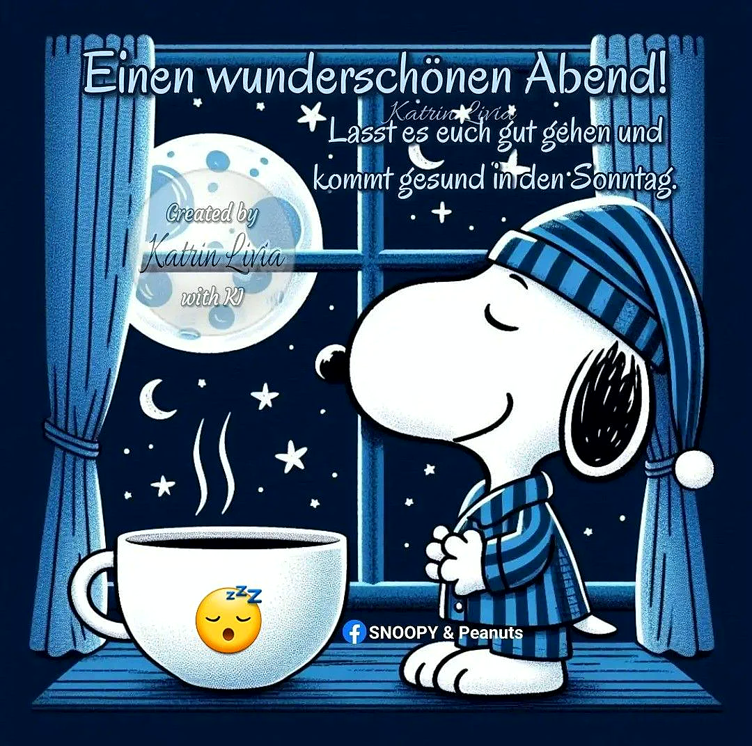 Gute Nacht Grüße mit Snoopy: Sternenklare Träume für einen friedlichen Schlaf