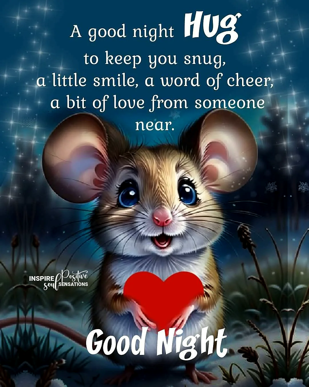 Gute Nacht: Maus mit Herz schickt kuschelige Grüße für süße Träume!