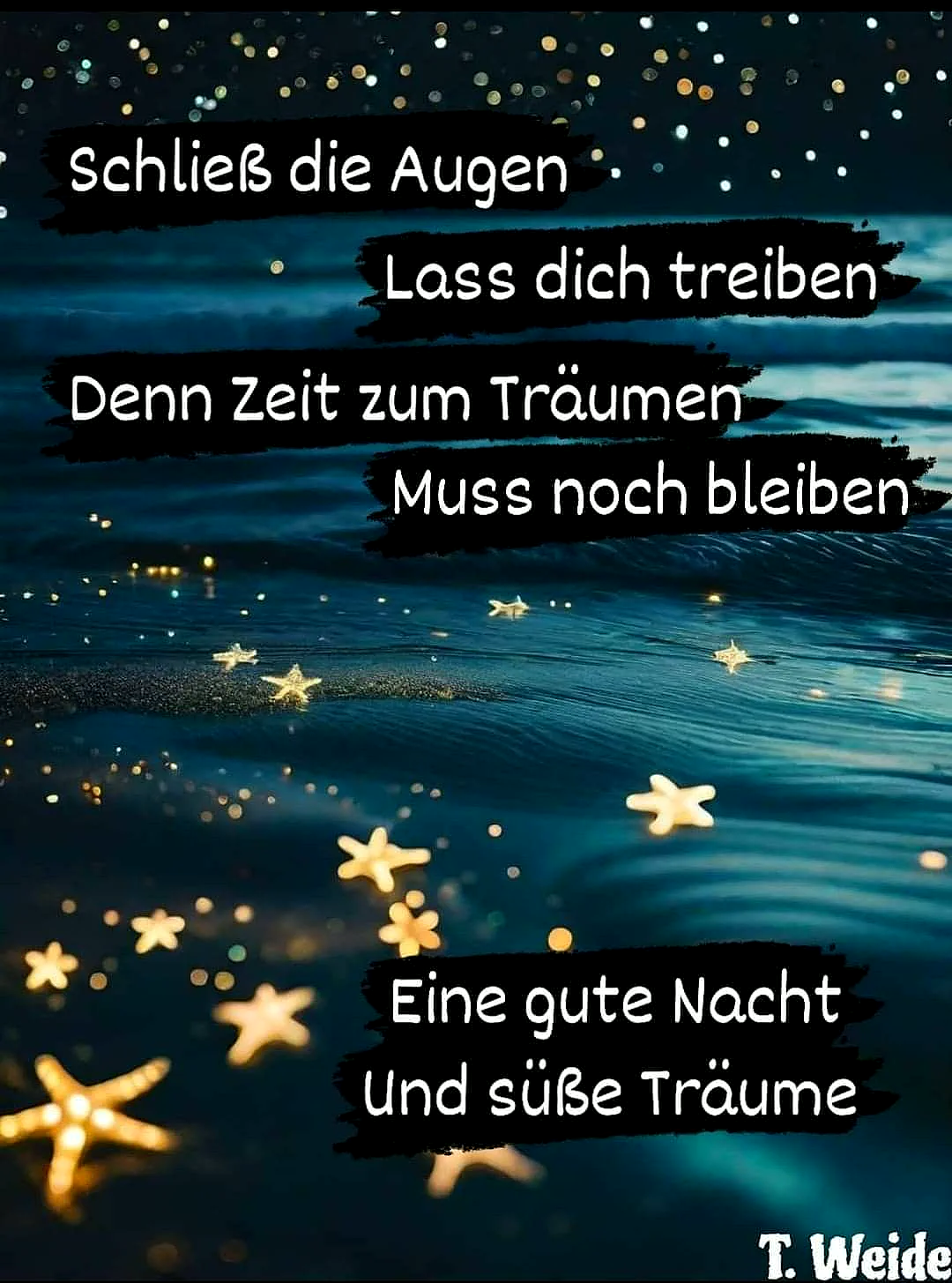 Gute Nacht und süße Träume: Einfach mal treiben lassen.