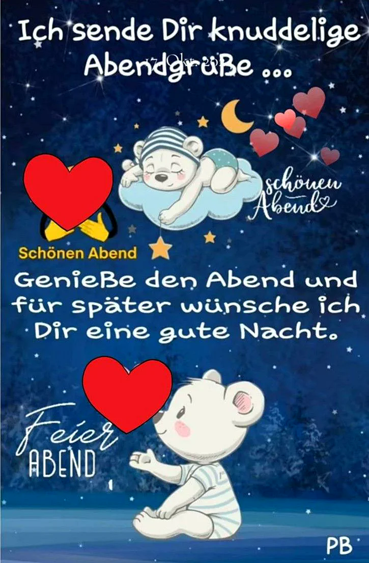 Knuddelige Abendgrüße für eine gute Nacht