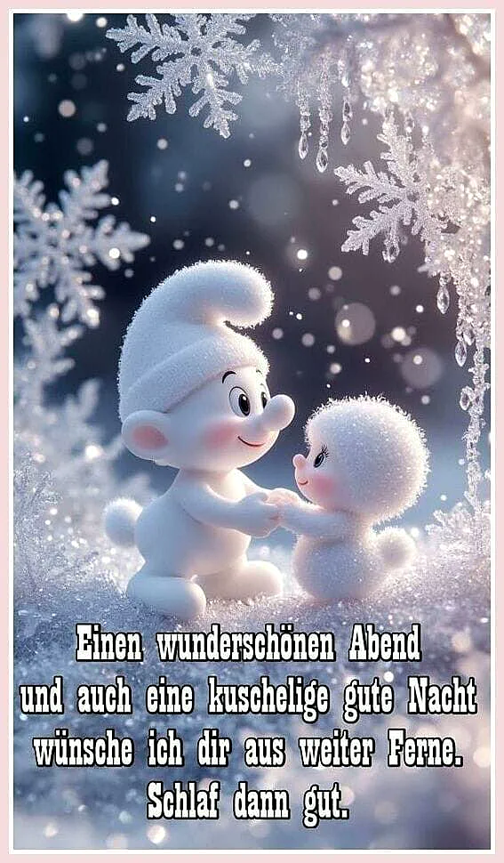 Kuschelige Gute Nacht Grüße für den Winter