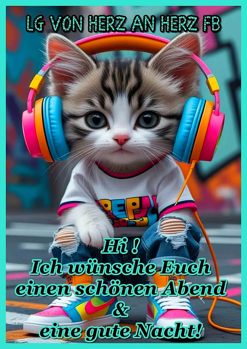 Niedlicher Kater wünscht gute Nacht