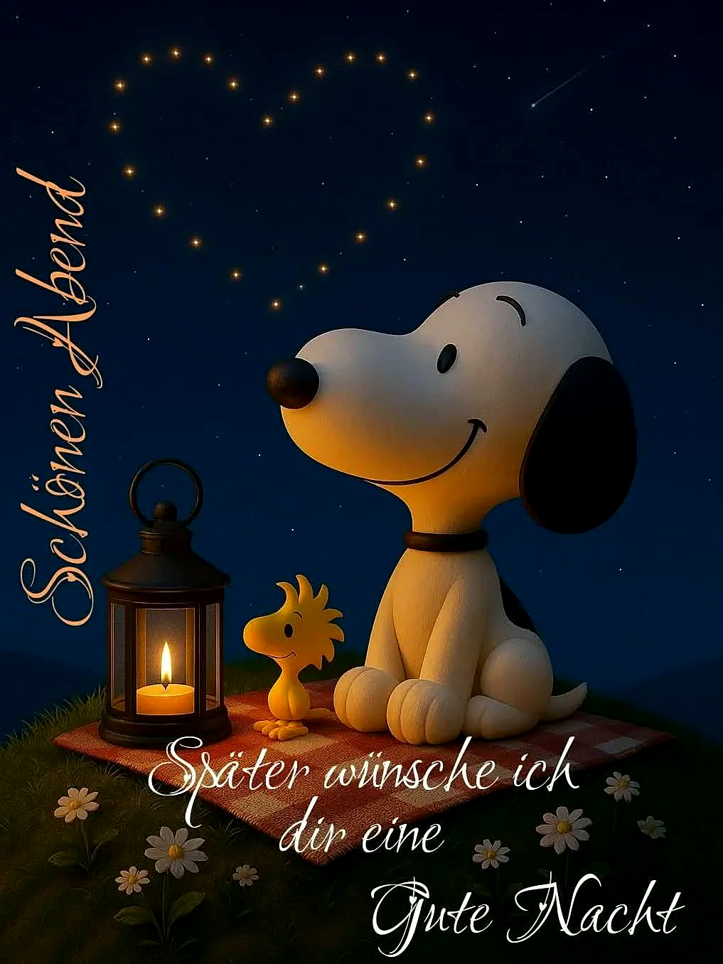 Snoopy wünscht süße Träume: Ein Gute Nacht Bild voller Herzenswärme