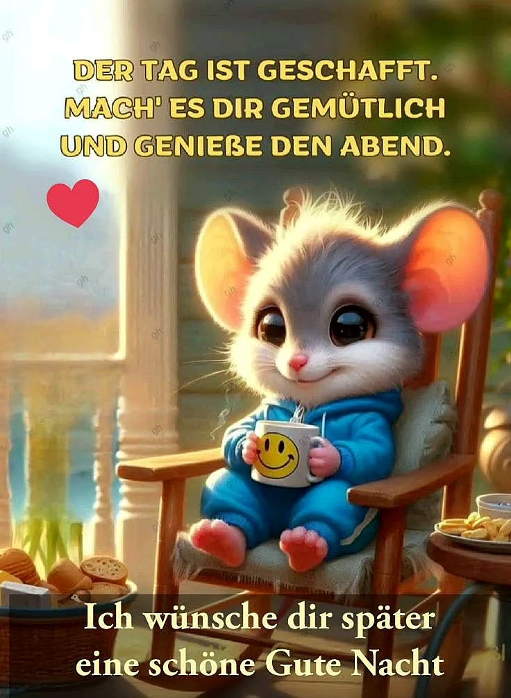 Süße Gute Nacht Grüße: Gemütlichen Abend genießen & gut schlafen