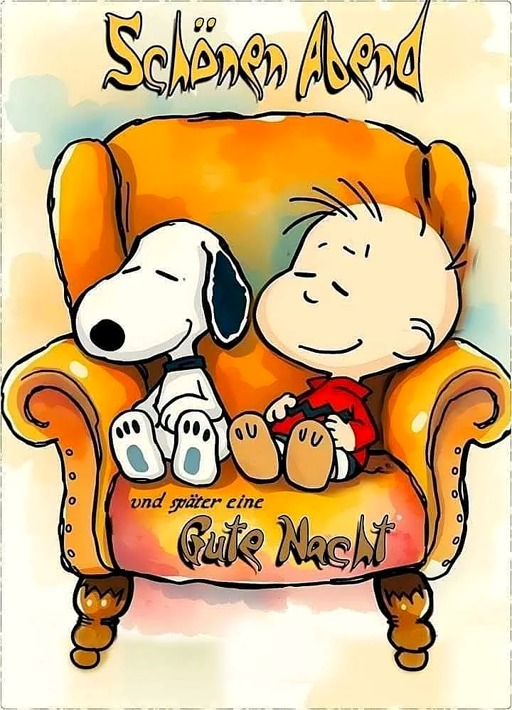 Süße Gute-Nacht-Grüße mit Snoopy und Charlie Brown für entspannte Träume