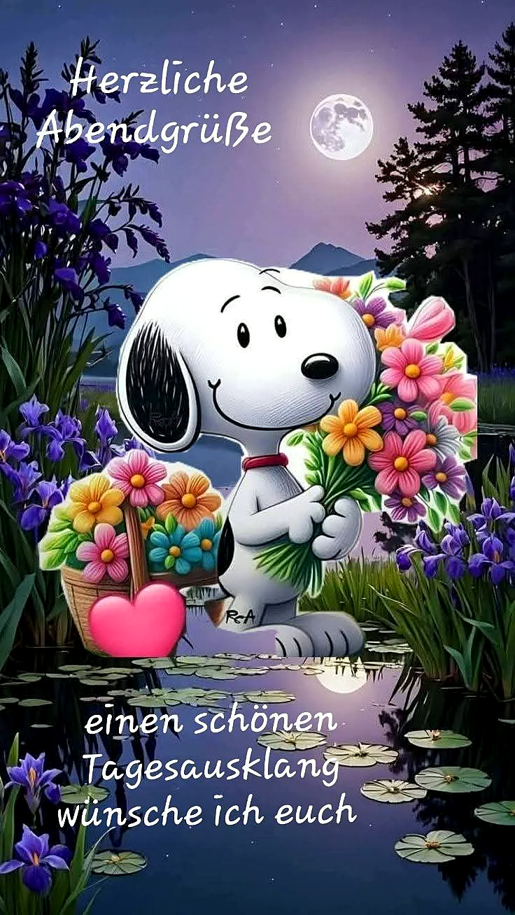 Süße Gute Nacht Grüße mit Snoopy