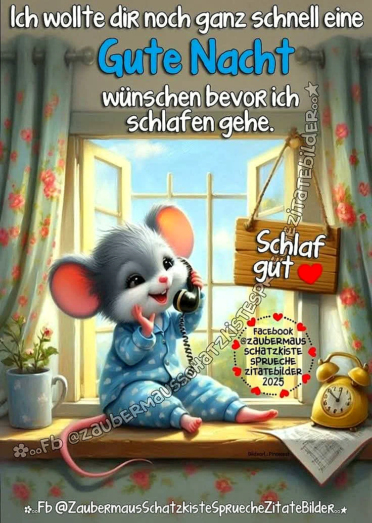 Süße Gute Nacht Grüße - Schlaf gut!