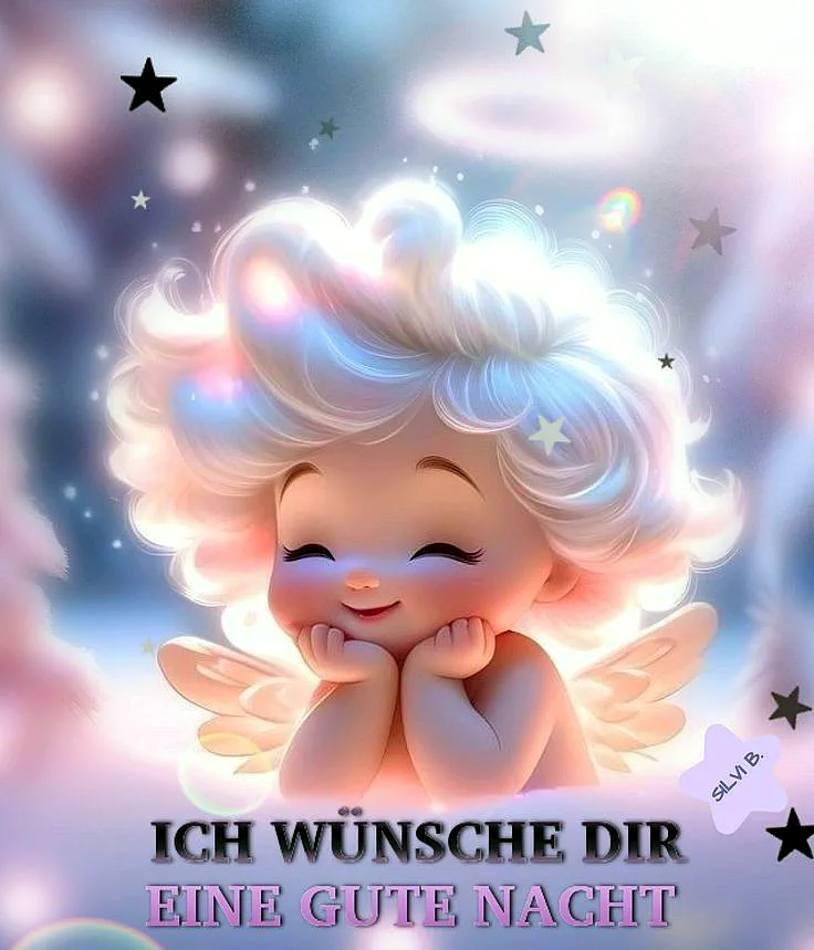 Süße Gute Nacht Wünsche - Engel als Gruß