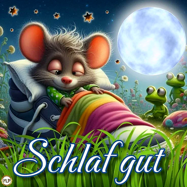 Süße Träume unter dem Mondschein: Gute Nacht mit dem kleinen Mausfreund