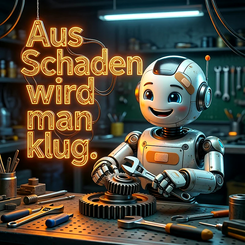 Ein cleverer Spruch für WhatsApp: Aus Fehlern lernen macht schlau!