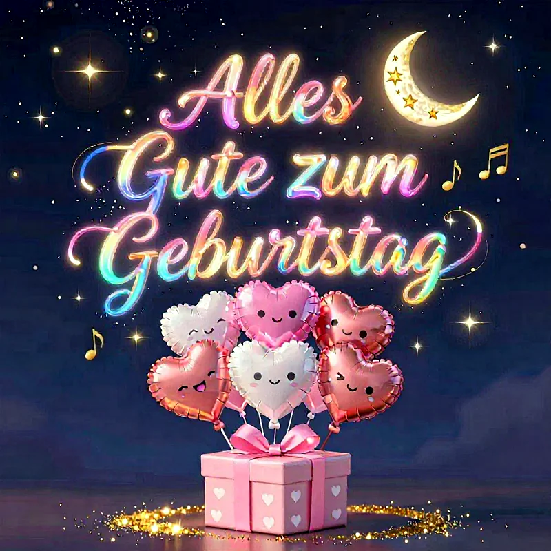 Alles Gute zum Geburtstag: Magische Wünsche mit Herz und Sternen