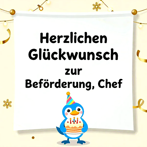 Chef, da hast du dir die Beförderung wirklich verdient! Herzlichen Glückwunsch!
