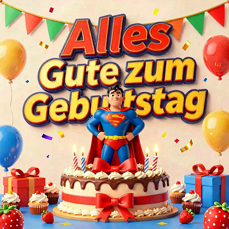 Ein strahlender Geburtstagsgruß für deinen ganz persönlichen Superhelden des Herzens
