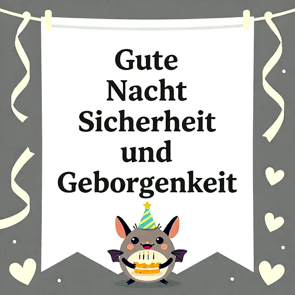 Eine liebevolle Gute Nacht voller Sicherheit und süßer Geborgenheit wünschen
