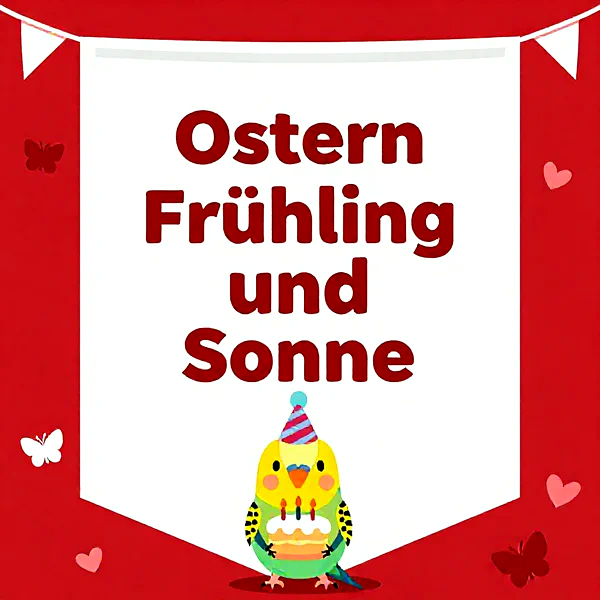Fröhliche Ostern und Geburtstagsgrüße mit süßem Vogel