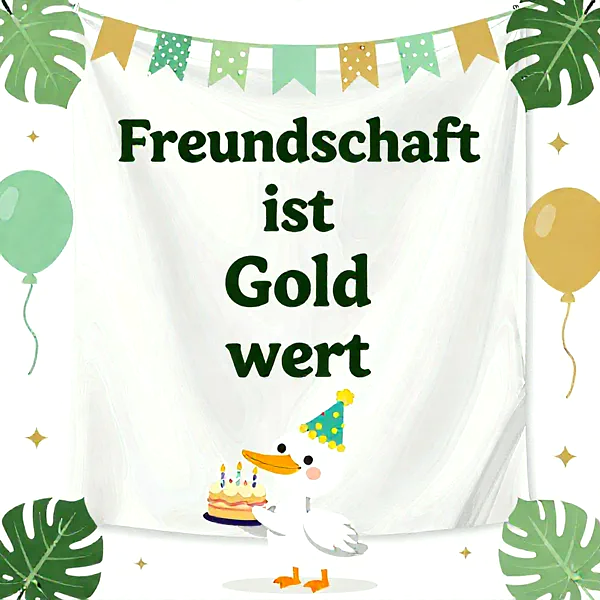 Herzliche Geburtstagsgrüße: Freundschaft ist Gold wert