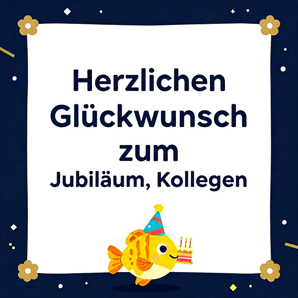 Herzliche Geburtstagsgrüße für Kollegen mit süßem Fischmotiv
