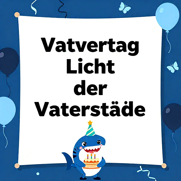 Herzliche Geburtstagsgrüße mit süßem Hai und Torte