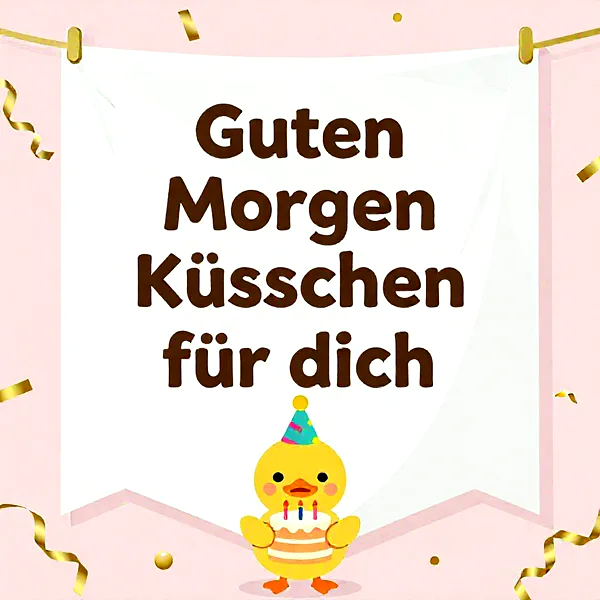 Herzliche Geburtstagsgrüße mit süßem Küken und festlicher Torte