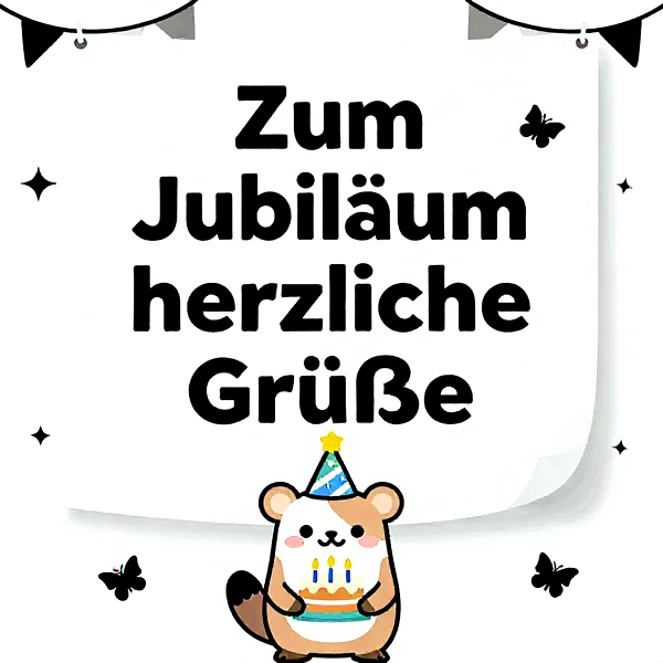 Herzliche Geburtstagsgrüße mit süßem Otter und Torte