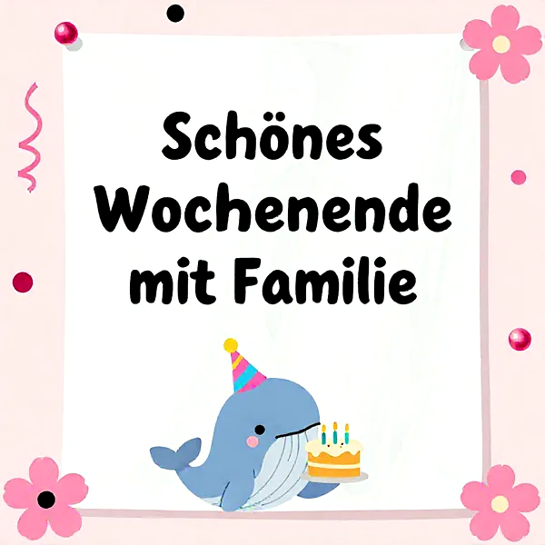 Herzliche Wochenendgrüße für die Familie: Süßer Wal bringt Freude