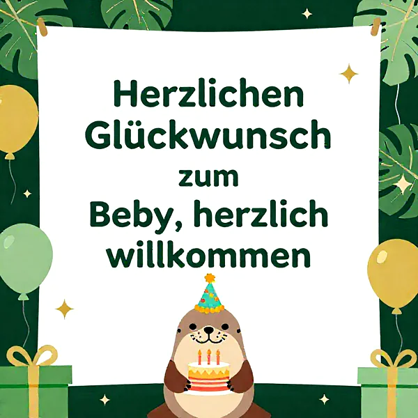Herzlichen Glückwunsch zum Baby: Süßes Willkommen mit Otter & Torte