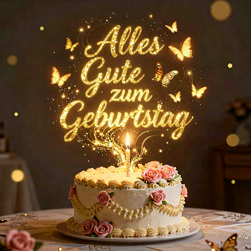 Leuchtende Geburtstagsgrüße: Dein Tag erstrahlt in goldenem Glanz