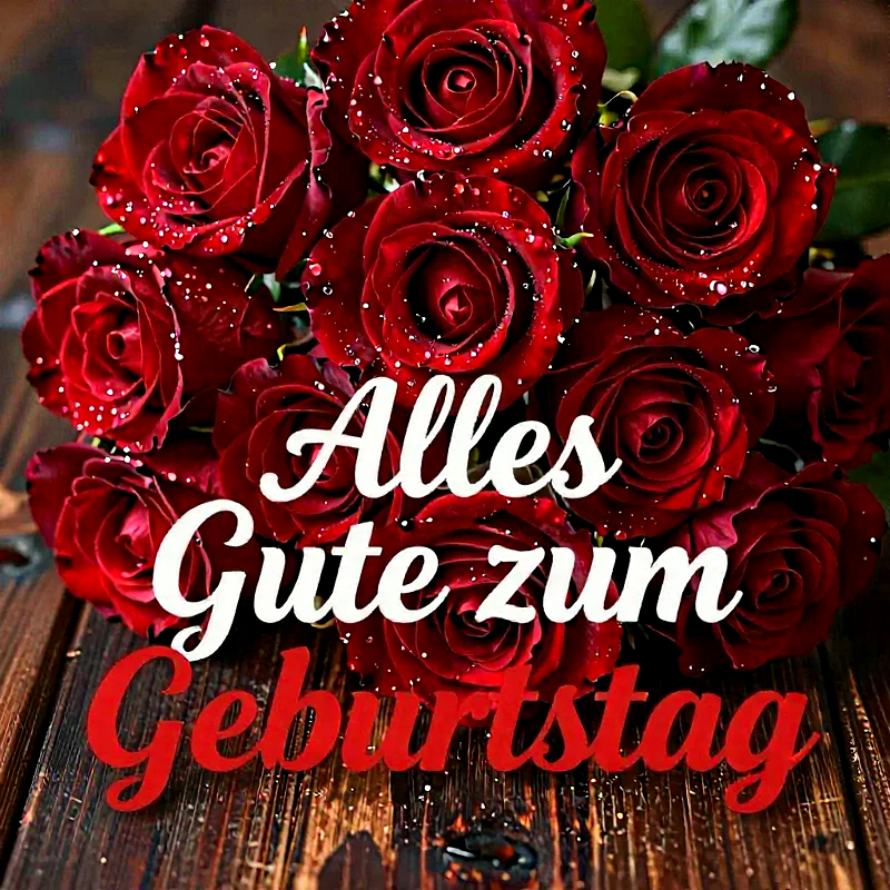 Liebevolle Geburtstagsgrüße mit roten Rosen für besondere Momente