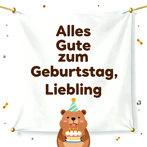 Liebevolle Geburtstagsgrüße mit süßem Bärenmotiv