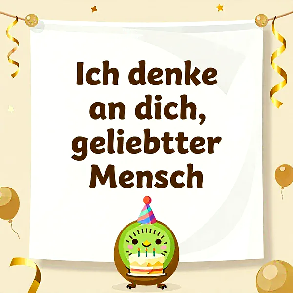 Liebevolle Geburtstagsgrüße mit süßem Kuchenmotiv