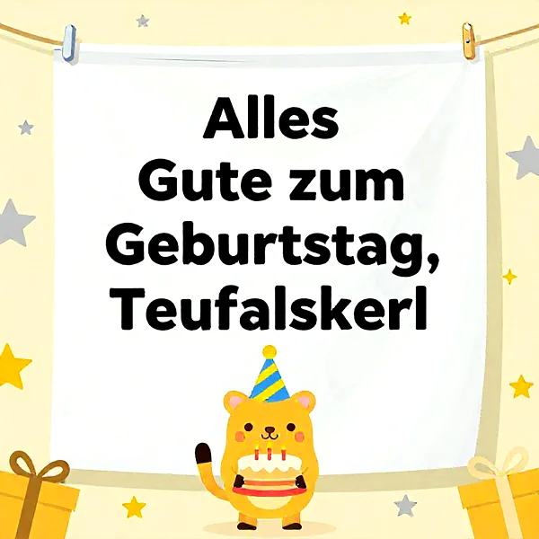 Liebevolle Geburtstagsgrüße mit süßem Tiger und Torte