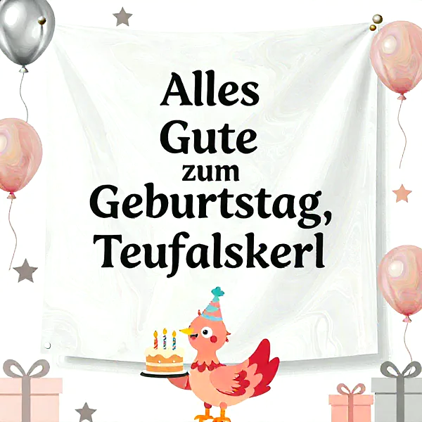Liebevolle Geburtstagsgrüße mit süßem Vogel und Torte