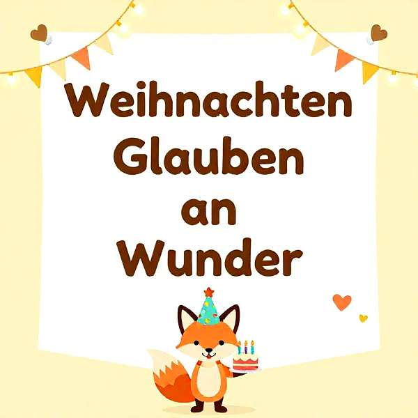 Liebevolle Weihnachtsgrüße mit süßem Fuchs und festlicher Torte