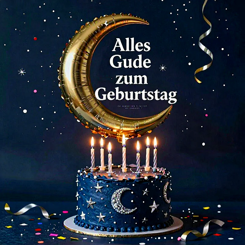 Magische Geburtstagsgrüße: Ein himmlisches Fest mit Torte und Kerzenschein!