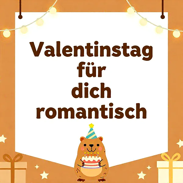 Romantische Valentinstagsgrüße mit süßem Hamster und Torte