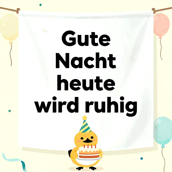 Ruhige Nacht: Süßes Vögelchen wünscht süße Träume.