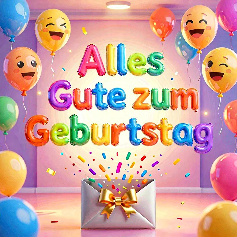 Sprudelnde Geburtstagsgrüße: Ein Meer aus Freude und Konfetti!