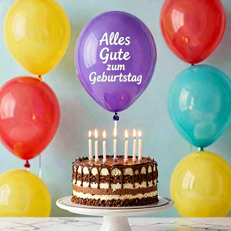 Süße Geburtstagswünsche: Lass dich feiern mit Kuchen und Ballons!