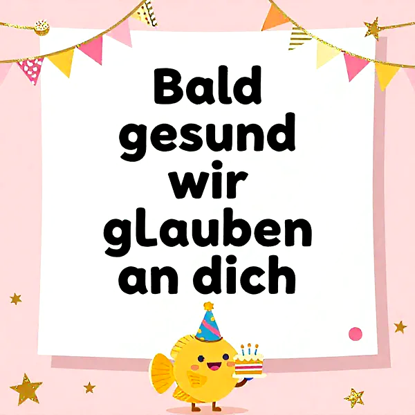 Süße Genesungswünsche: Bald gesund, wir glauben fest an dich!