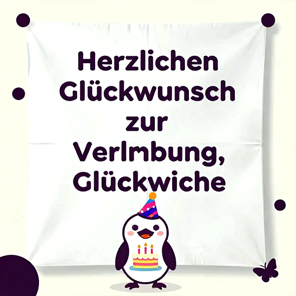 Süße Glückwünsche mit Pinguin und Torte – Herzliche Grüße versenden!