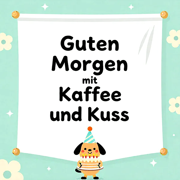 Süße Guten Morgen Grüße: Starte den Tag mit Kaffee, Kuss und diesem herzigen Hund!
