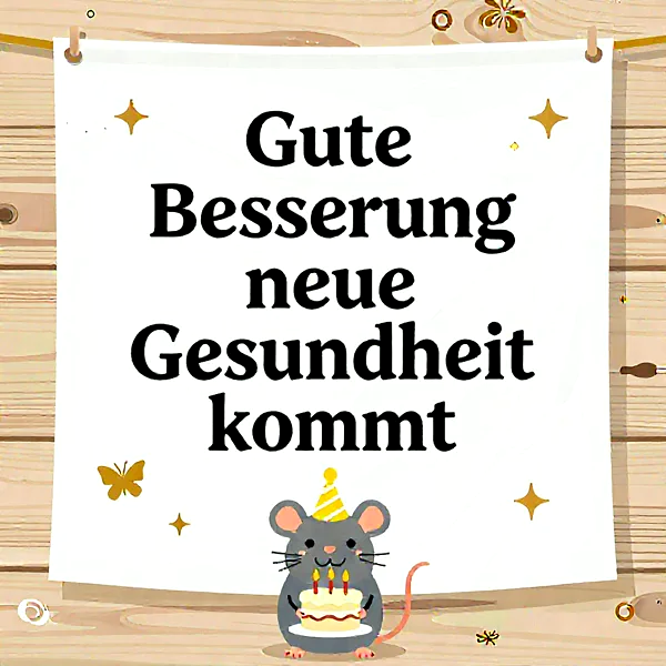 Süße Maus bringt Glück: Gute Besserung, neue Gesundheit kommt!