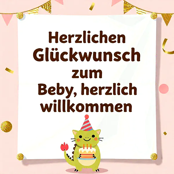 Süßer Baby-Glückwunsch: Herzlich willkommen dem kleinen neuen Wunder!
