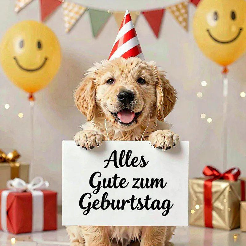Süßer Geburtstagsgruß: Ein Fellknäuel wünscht Alles Gute zum Ehrentag!